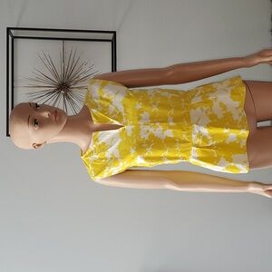 Yellow and White Peplum Shirt NWT